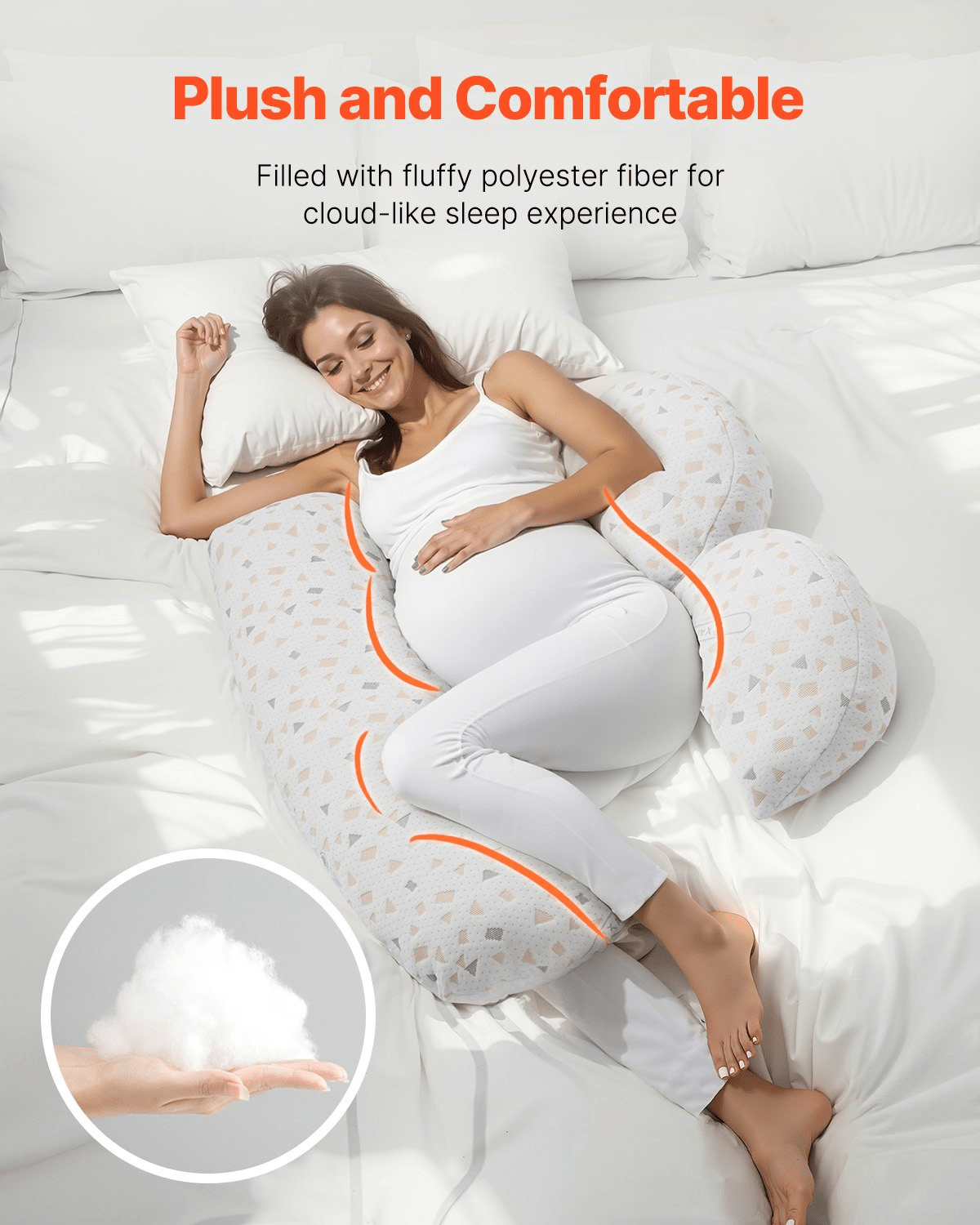Adjustable Pregnancy Pillow - H-Shape Full Body Support for Better Sleep